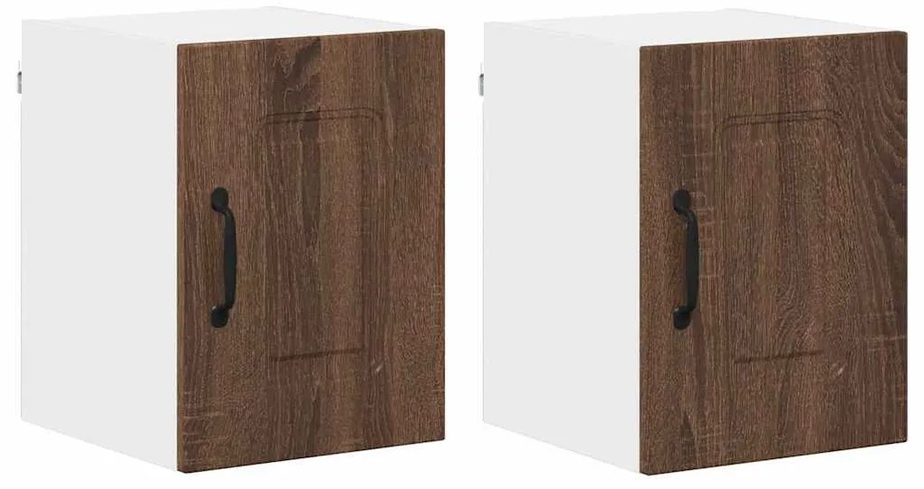 vidaXL Κρεμαστό ντουλάπι κουζίνας 2 pcs Καφέ δρυς 30 x 31 x 40 εκ.