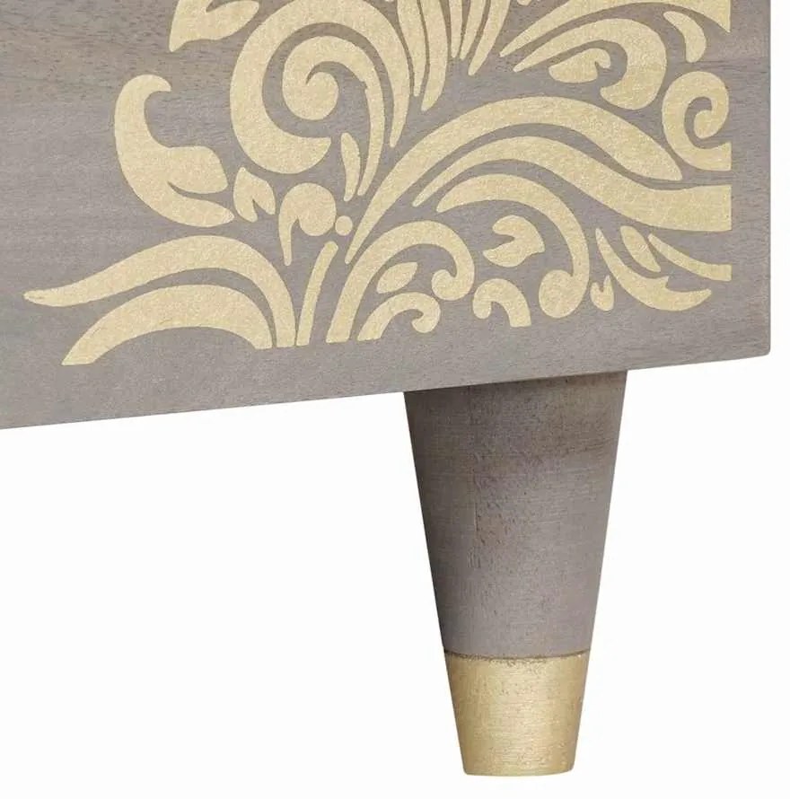 vidaXL Τραπεζάκι σαλονιού Γκρι 80 x 50 x 40 cm Μασίφ ξύλο μάνγκο