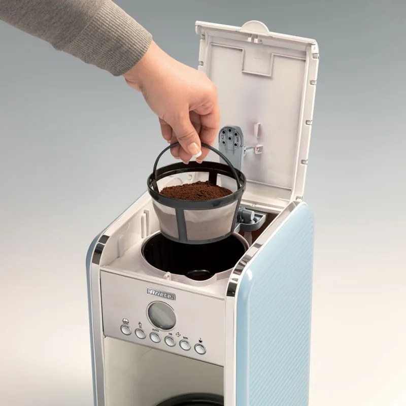 Καφετιέρα Ariete VINTAGE AMERICANO 1342/05, 960W, 2.1 l, Χρονοδιακόπτης, Προγραμματισμός, Παύση, Σύστημα προστασίας από στάξιμο, Μπλε