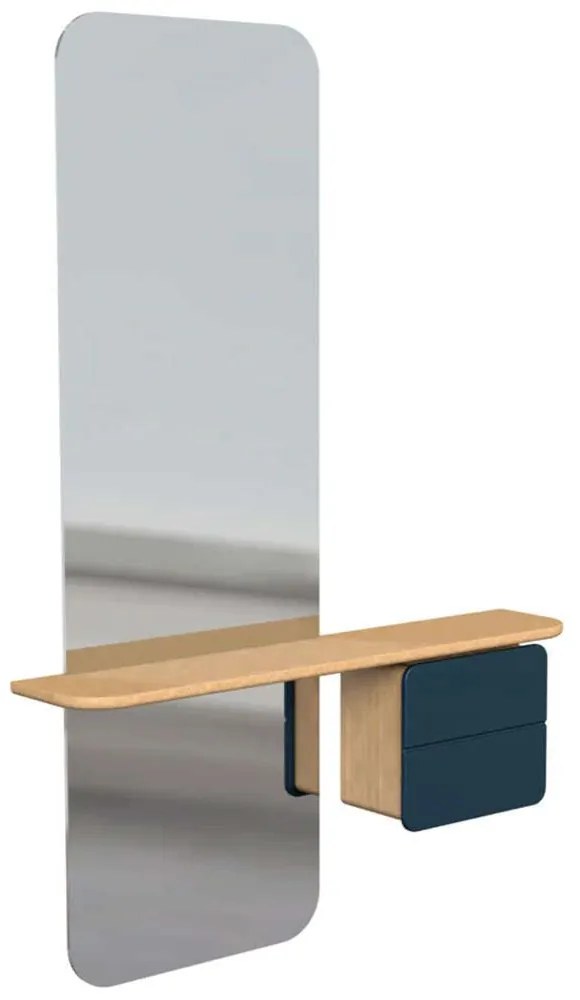 Καθρέπτης Τοίχου One More Look 5620C5620-4 78x15x118cm Oak-Petrol Umage Steel,Wood