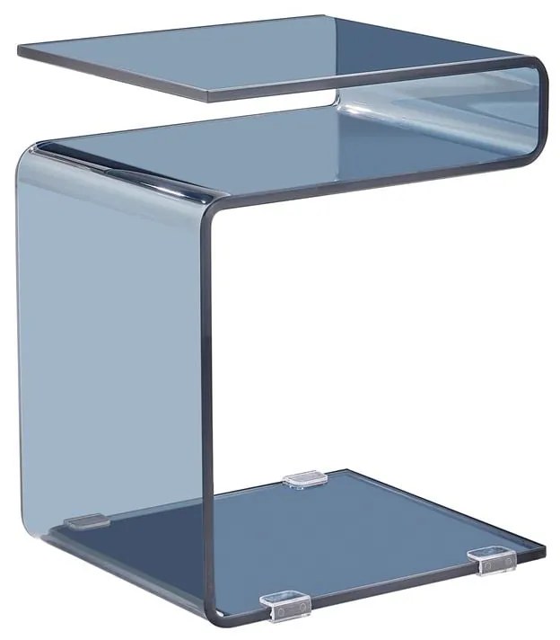 GLASSER Τραπεζάκι Βοηθητικό Smoke Γυαλί 12mm