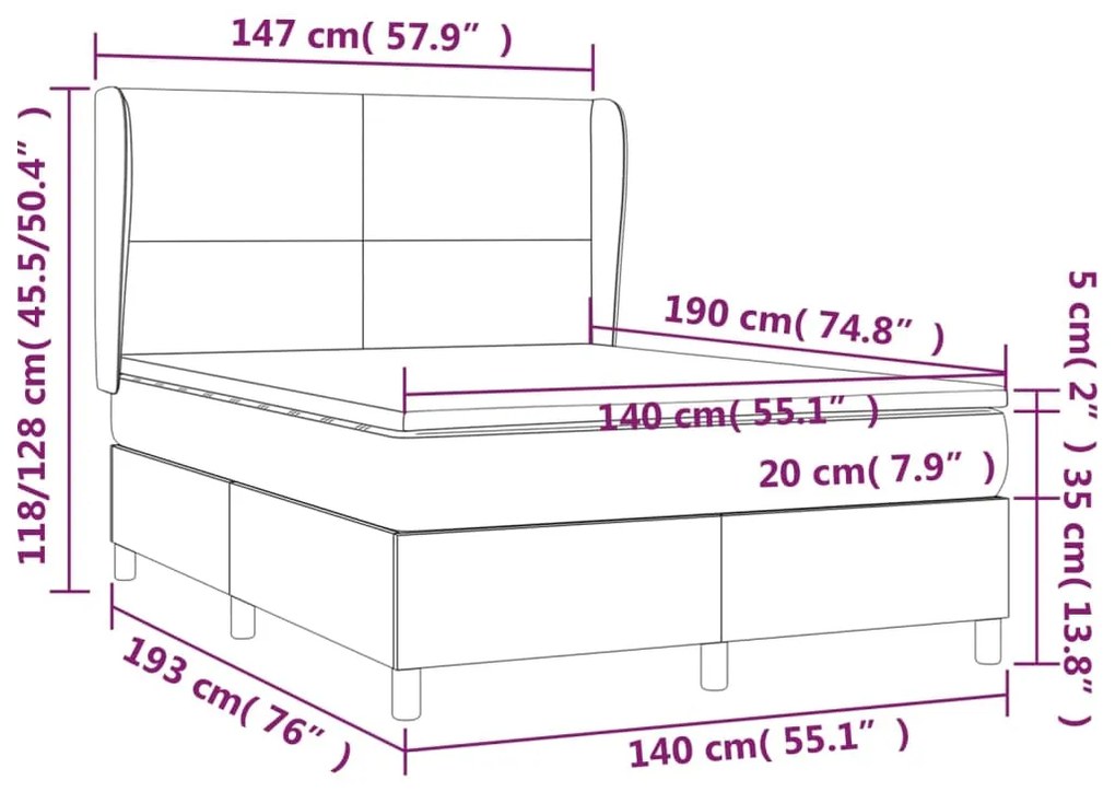 ΚΡΕΒΑΤΙ BOXSPRING ΜΕ ΣΤΡΩΜΑ ΣΚΟΥΡΟ ΠΡΑΣΙΝΟ 140X190ΕΚ. ΒΕΛΟΥΔΙΝΟ 3129090