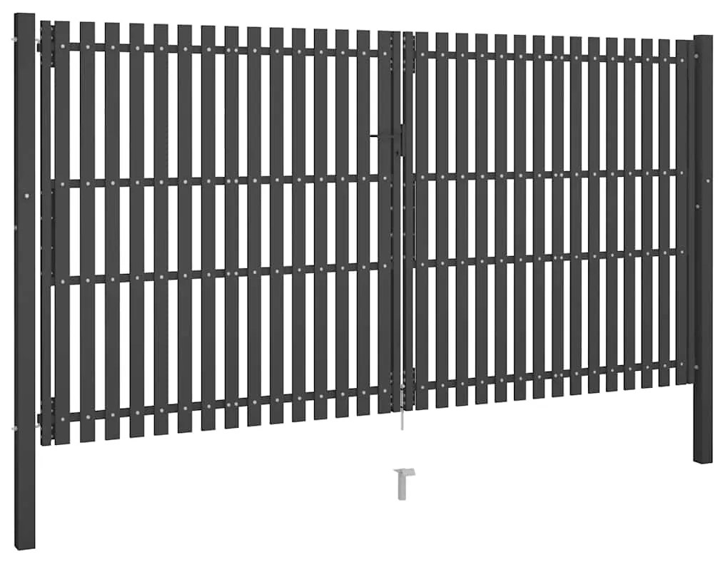 vidaXL Πύλη Κήπου Ανθρακί 400x200 εκ. από Ατσάλι