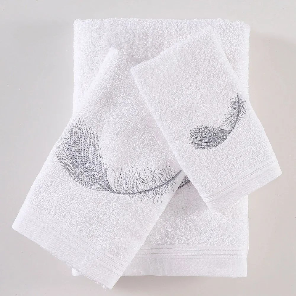 Πετσέτες Rhythm Σετ 3τμχ White Ρυθμός Σετ Πετσέτες 100% Cotton