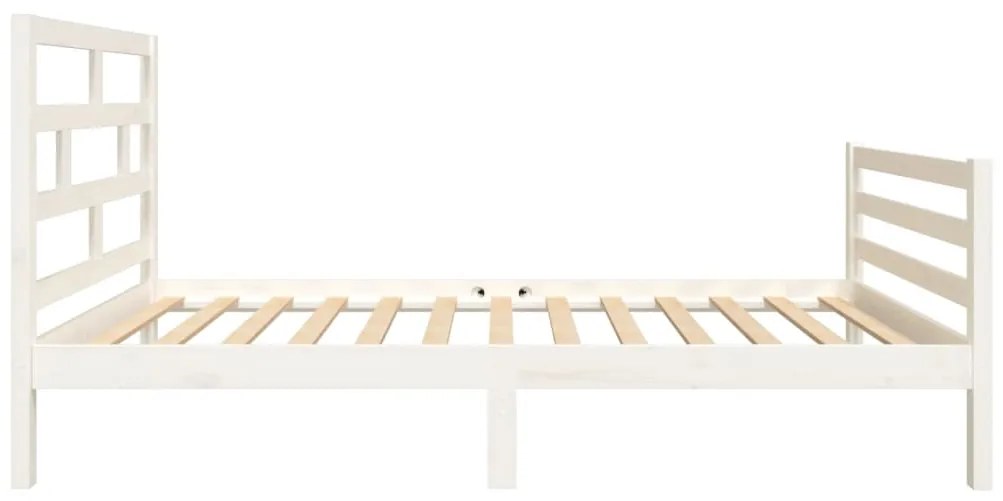 vidaXL Πλαίσιο Κρεβατιού Λευκό 90 x 200 εκ. από Μασίφ Ξύλο Πεύκου
