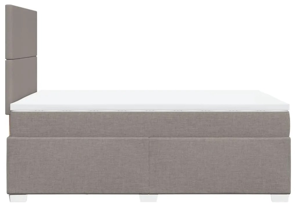 Κρεβάτι Boxspring με Στρώμα Taupe 120x190 εκ. Υφασμάτινο - Μπεζ-Γκρι