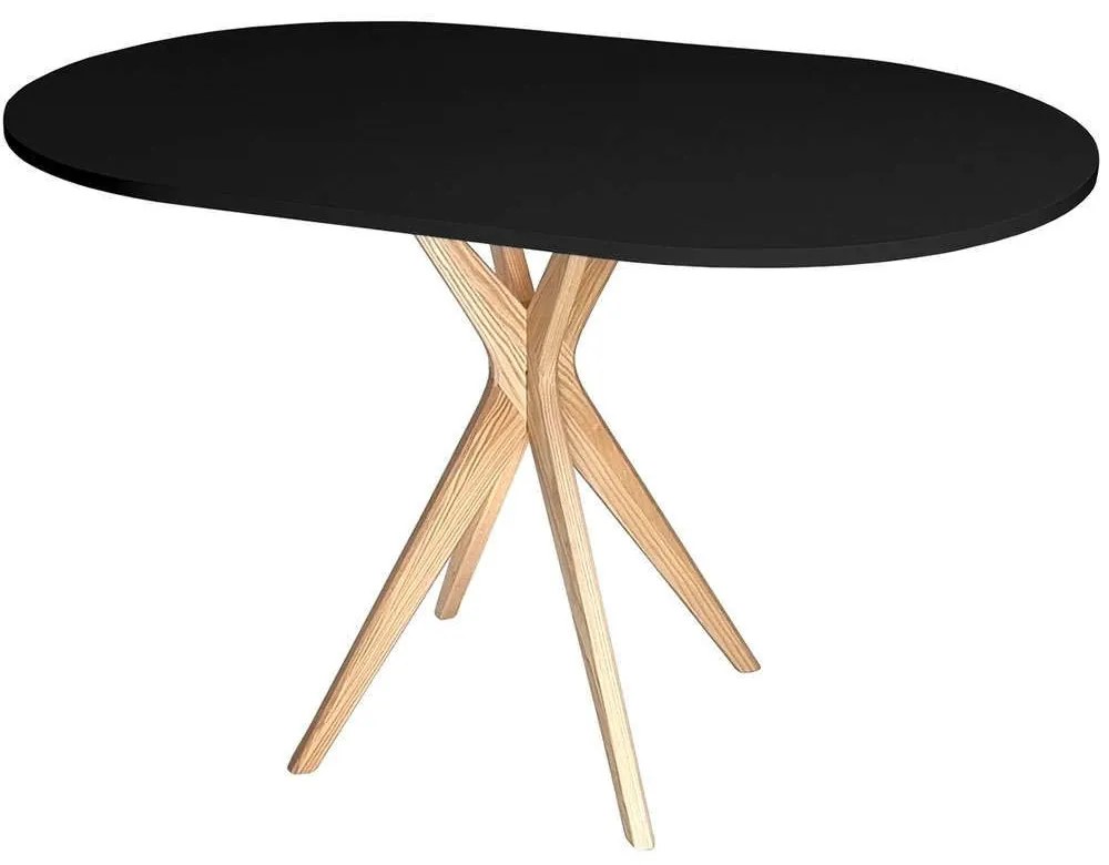 Τραπέζι Jubi JUBITOVBLACK 100x75x73cm Natural-Black Mdf, Wood