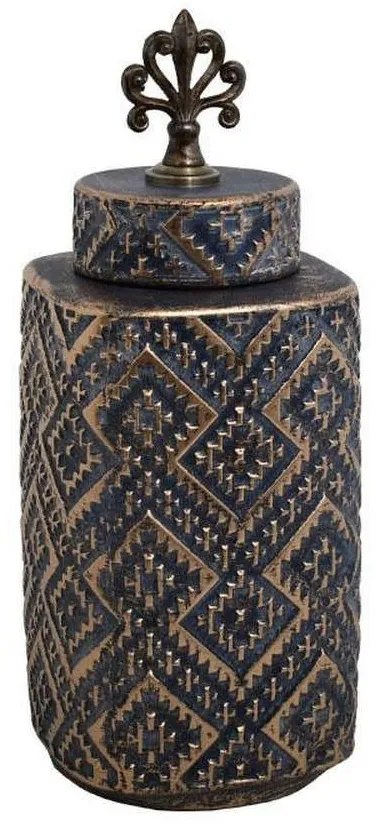 Βάζο Κεραμικό 373-221-706 14x14x36cm Grey-Gold Ceramic