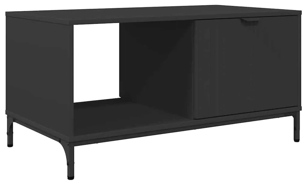 vidaXL Τραπεζάκι σαλονιού με συρτάρι Μαύρη Οξυά 90 x 49 x 46 εκ.