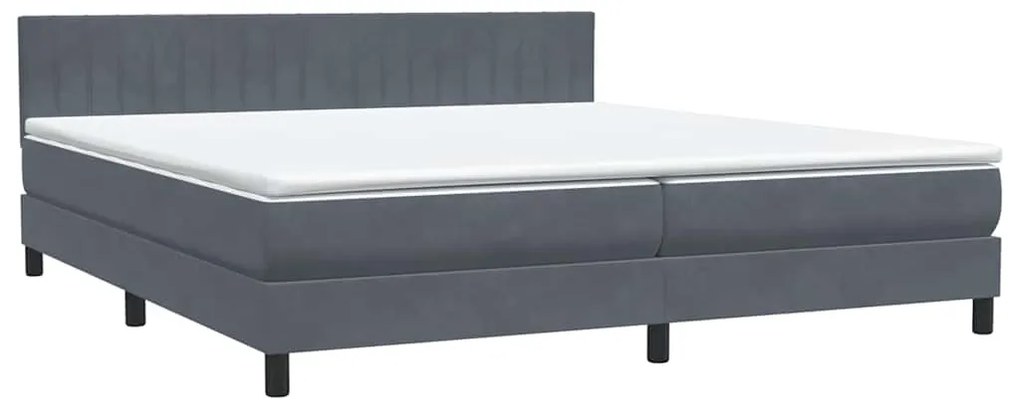 ΚΡΕΒΑΤΙ BOXSPRING ΜΕ ΣΤΡΩΜΑ ΣΚΟΥΡΟ ΓΚΡΙ 200X210 ΕΚ. ΒΕΛΟΥΔΙΝΟ 3317092