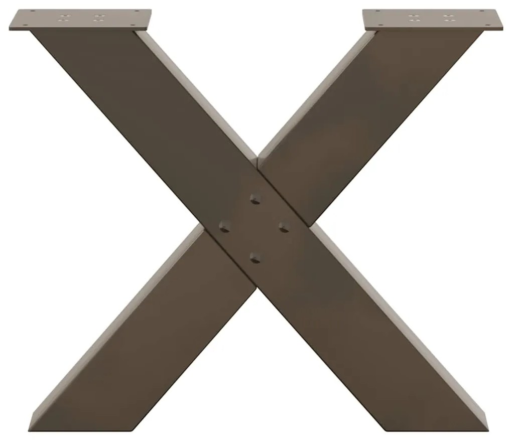 vidaXL Πόδια Τραπεζιού Σαλονιού σε Σχήμα Χ, 2 τεμ. από Φυσικό Ατσάλι 50x(42-43) εκ. Ατσάλι
