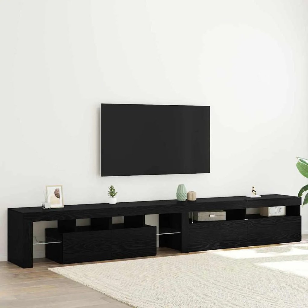 vidaXL Ντουλάπες Τηλεόρασης 2 pcs Μαύρη δρυς 260 x 36.5 x 40 εκ