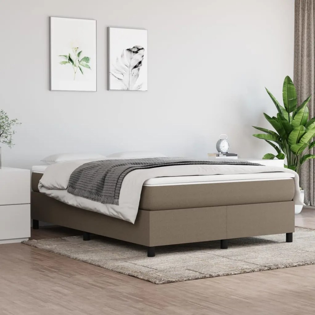 vidaXL Πλαίσιο Κρεβατιού Boxspring Taupe 140 x 190 εκ. Υφασμάτινο