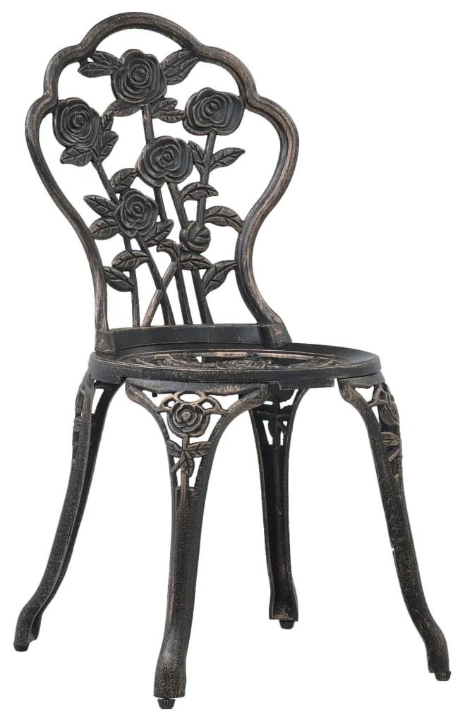 vidaXL Καρέκλες Bistro 2 τεμ. Μπρονζέ από Χυτό Αλουμίνιο