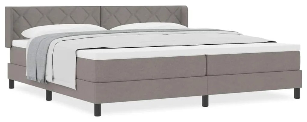 vidaXL Κρεβάτι box spring με στρώμα με στρώμα Taupe 200 x 200 cm