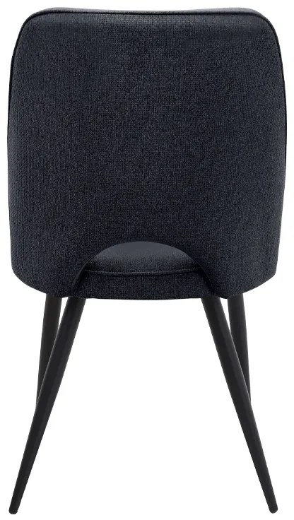 Καρέκλα τραπεζαρίας Christy Megapap ανθρακί ύφασμα - μεταλλικό μαύρο πόδι 47x59x90εκ.