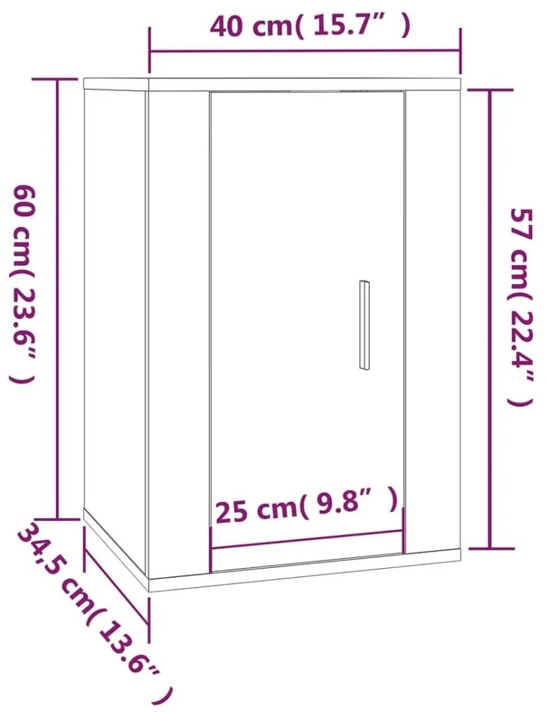 Έπιπλα Τηλεόρασης Επιτοίχια Sonoma Δρυς 40x34,5x60 εκ - Γκρι