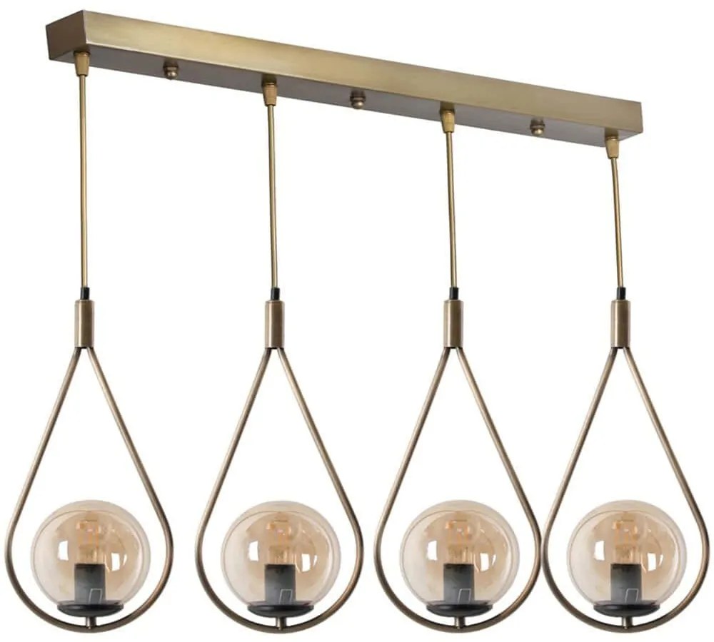 Φωτιστικό Οροφής - Ράγα Damla 846STL2858 65x20x80cm 4xE27 40W Gold Opviq