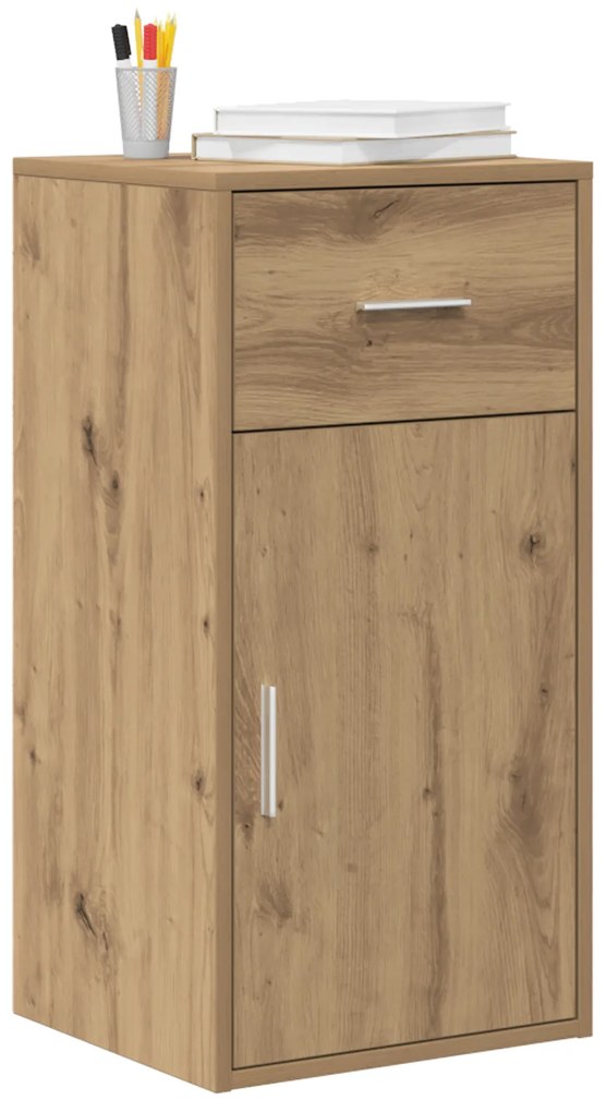 vidaXL Πλαϊνό γραφείο με συρτάρι artisan δρυς 38 x 34,5 x 75 εκ
