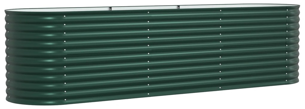 vidaXL Υψωμένο Κρεβάτι Κήπου Πράσινο 320x80x81 εκ από Γαλβανισμένο Χάλυβα