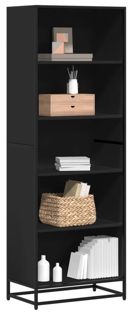 Βιβλιοθήκη vidaXL Μαύρο 60x35x170,5 cm Ξύλινη κατασκευή