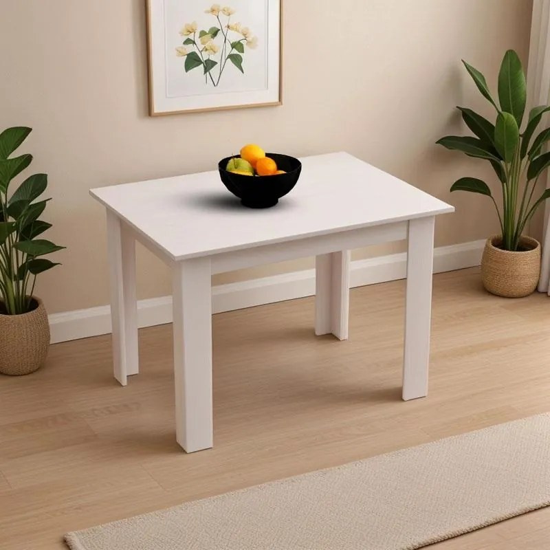 Τραπέζι Manka μελαμίνη σε λευκή απόχρωση 110x80x77εκ 110x80x77 εκ.