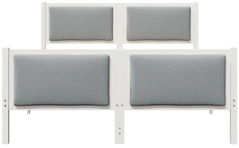 vidaXL Σκελετός Κρεβατιού με κεφαλάρι Ανοιχτό γκρι 150 x 200 cm ύφασμα