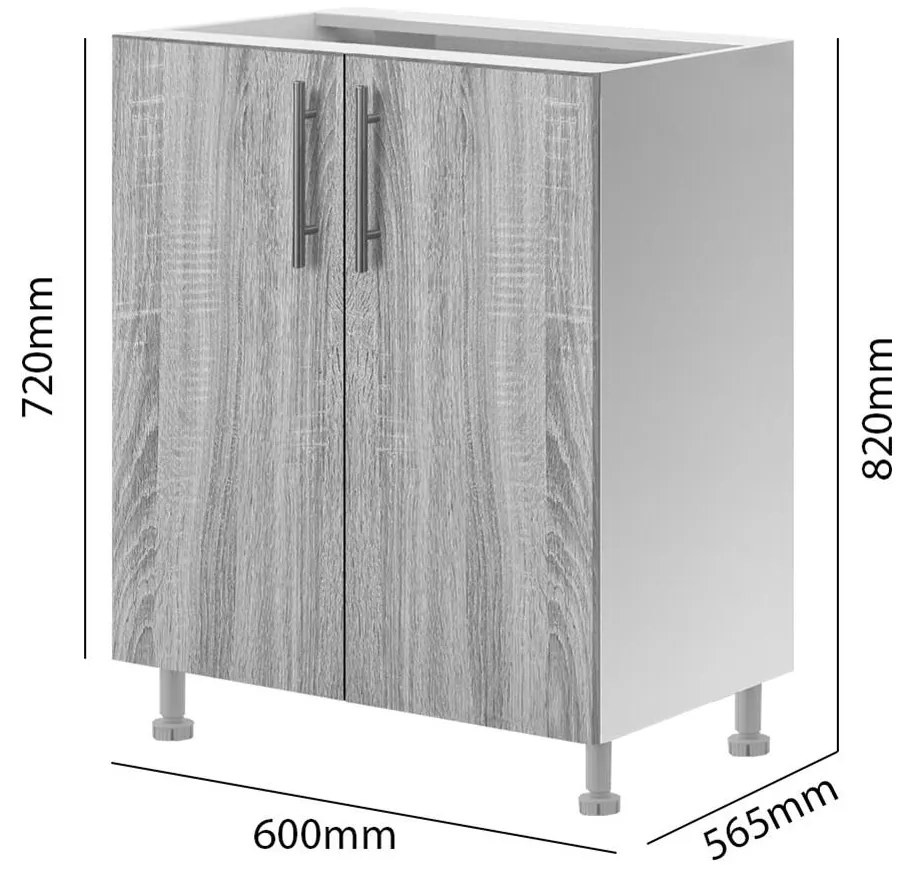 Επιδαπέδιο Ντουλάπι Κουζίνας 60 EMMA Σονόμα 60x56.5x82 εκ. 60x56.5x82 εκ.