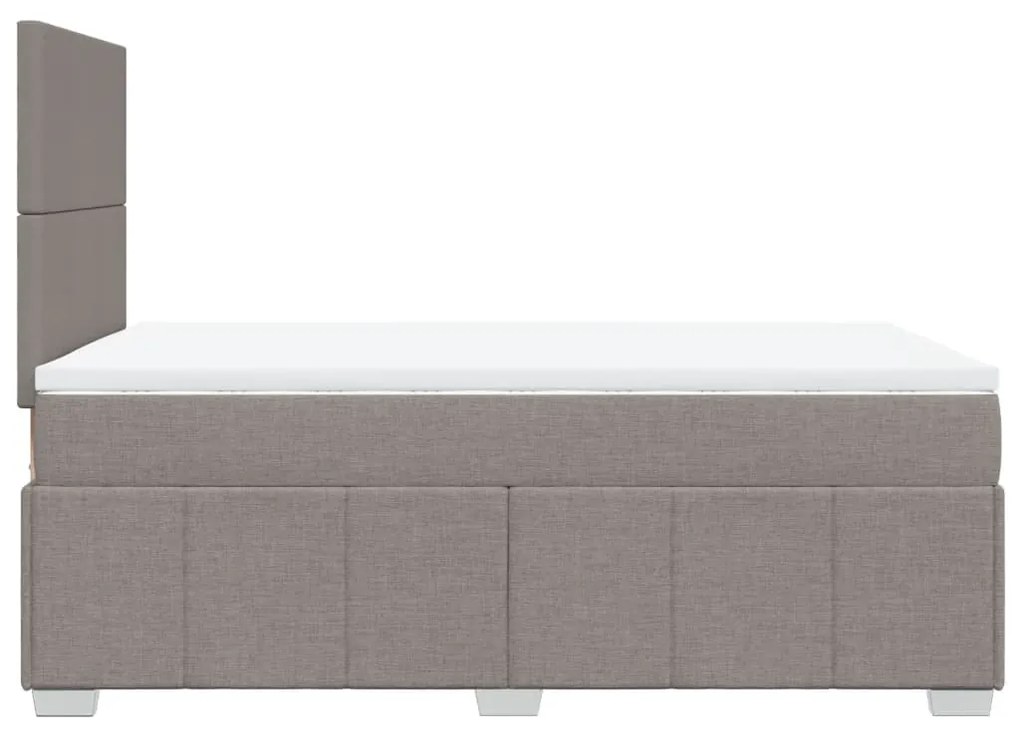 vidaXL Κρεβάτι Boxspring με Στρώμα Taupe 120x200 εκ. Υφασμάτινο