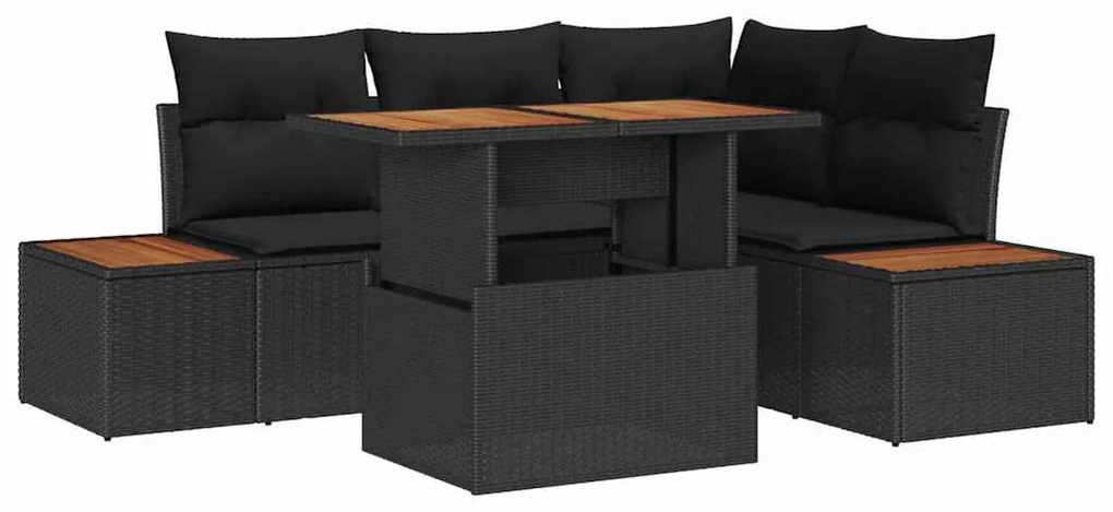 vidaXL Σέτ φαγητού για κήπο 5 pcs Μαύρο, Καφέ 100 x 55 x 73 εκ