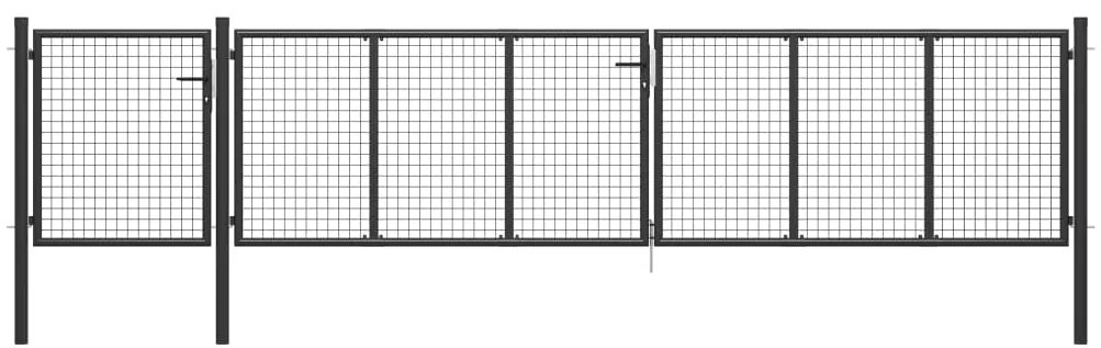 vidaXL Πόρτα Περίφραξης Κήπου Ανθρακί 500 x 100 εκ. Ατσάλινη