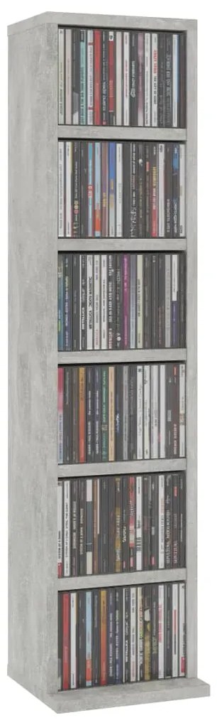 vidaXL Έπιπλο για CD Γκρι Σκυροδέματος 21x20x88 εκ. Επεξεργασμένο Ξύλο