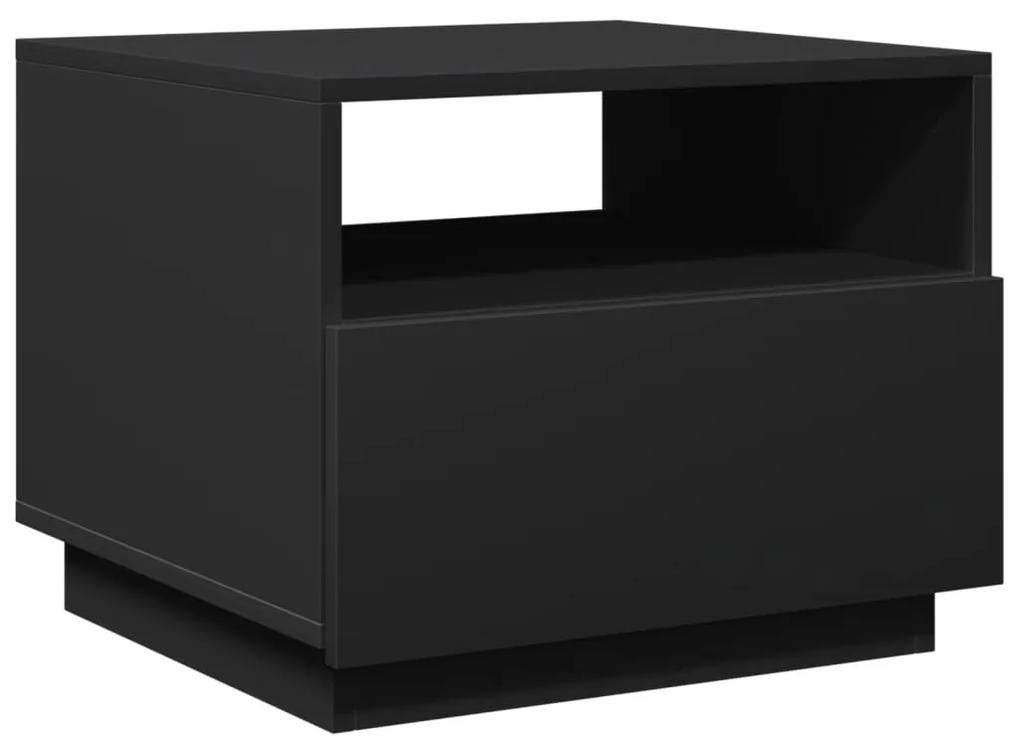 vidaXL Τραπεζάκι Σαλονιού με Φώτα LED Μαύρο 50x49x40 εκ.