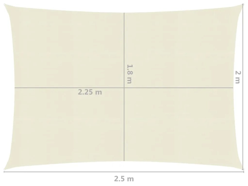 Πανί Σκίασης Κρεμ 2 x 2,5 μ. από HDPE 160 γρ./μ² - Κρεμ