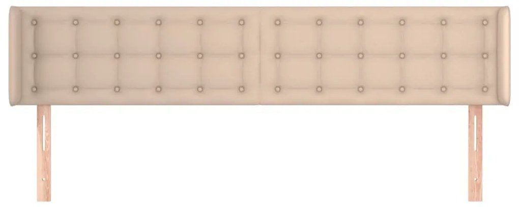 Κεφαλάρι με Πτερύγια Καπουτσίνο 163x16x78/88εκ. Συνθετικό Δέρμα - Καφέ