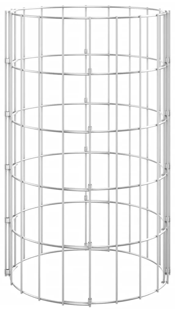 vidaXL Συρματοκιβώτιο-Γλάστρα Στύλος Κυκλική Ø30x50 εκ. Γαλβ. Χάλυβας