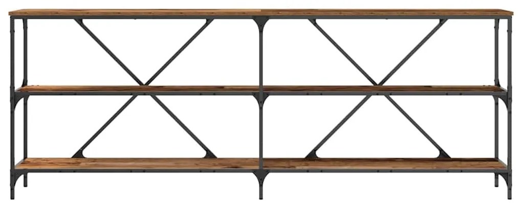 vidaXL Τραπέζι Κονσόλας με ράφι Παλιό Ξύλο 200 x 30 x 75 εκ