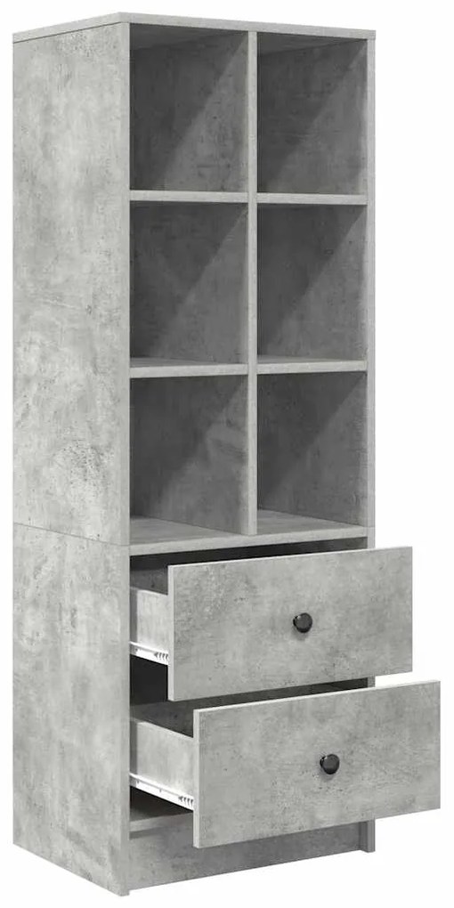 vidaXL Highboard με συρτάρι Γκρι σκυροδέματος 45.5 x 34 x 127 εκ
