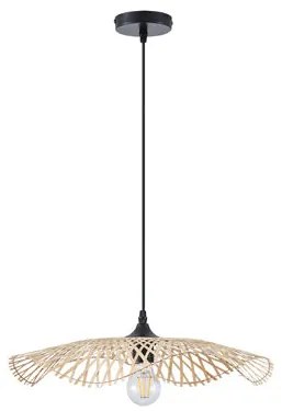 Arte Illumina Φωτιστικό Κρεμαστό 1xΕ27 Φ47.5x11.6cm Bamboo Crossline Φυσικό Μπεζ 144-31010