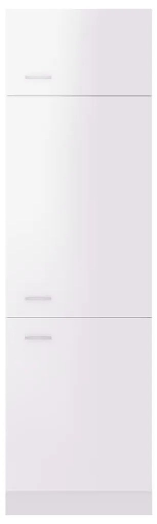 vidaXL Ντουλάπι Ψυγείου Lyon Γυαλιστερό Λευκό 60x57x207 εκ. Επεξ. Ξύλο