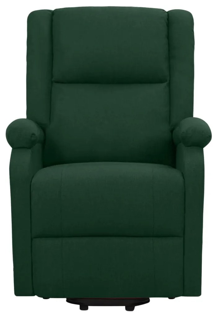 vidaXL Πολυθρόνα με Ανύψωση Σκούρο Πράσινη Υφασμάτινη