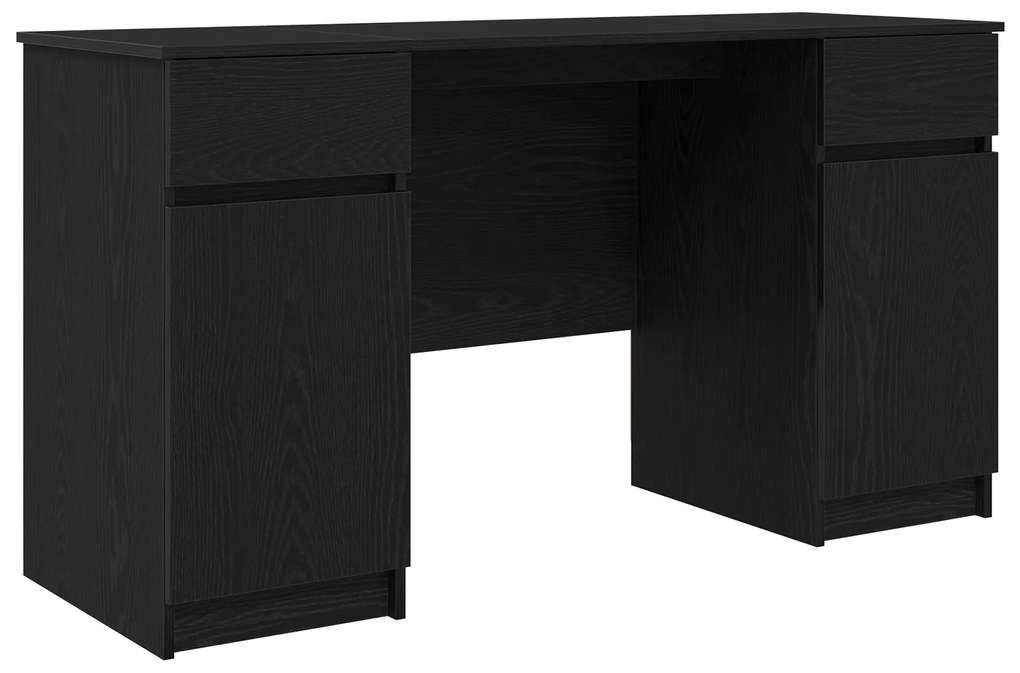 vidaXL γραφείο Μαύρο Δρυς 140x49x76 εκ Επεξεργασμένο ξύλο