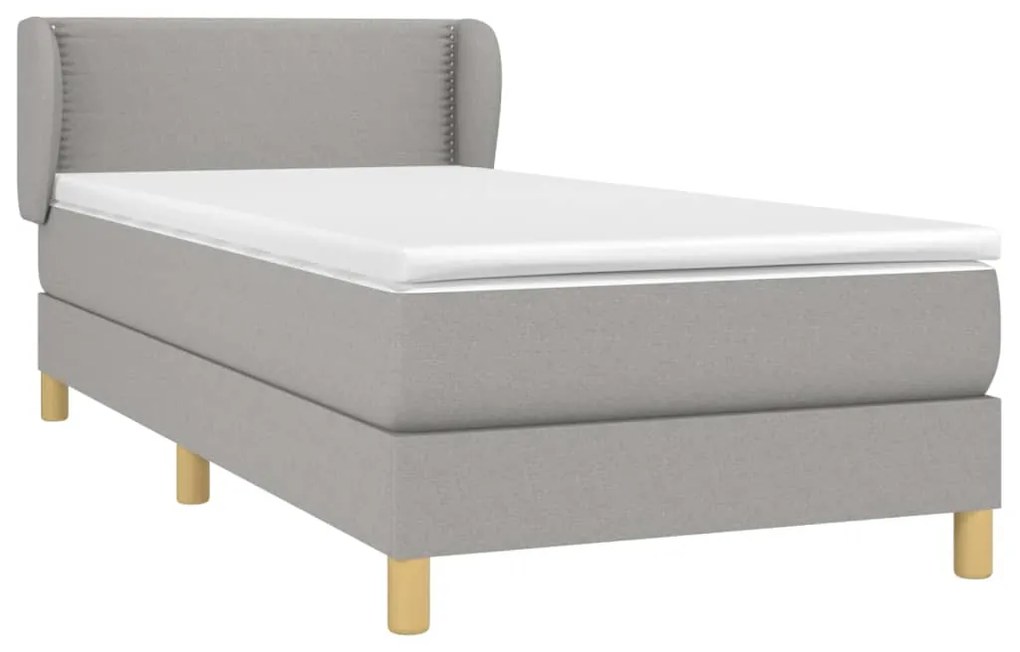 ΚΡΕΒΑΤΙ BOXSPRING ΜΕ ΣΤΡΩΜΑ ΑΝΟΙΧΤΟ ΓΚΡΙ 90X200 ΕΚ. ΥΦΑΣΜΑΤΙΝΟ 3126693