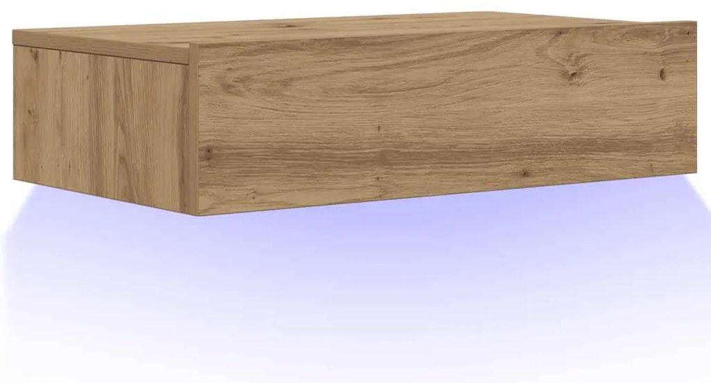 vidaXL ντουλάπι τηλεόρασης με φώτα LED Artisan Oak 60x35x15,5 cm