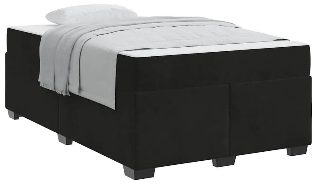 vidaXL Σκελετός κρεβατιού με στρώμα Μαύρο 120 x 190 cm Βελούδο