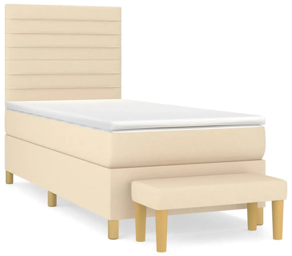 ΚΡΕΒΑΤΙ BOXSPRING ΜΕ ΣΤΡΩΜΑ ΚΡΕΜ 80 X 200 ΕΚ. ΥΦΑΣΜΑΤΙΝΟ 3137194