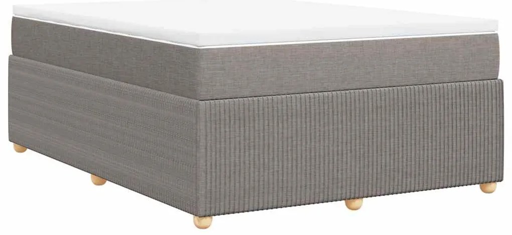 vidaXL Κρεβάτι Boxspring με Στρώμα Taupe 160x200 εκ. Υφασμάτινο