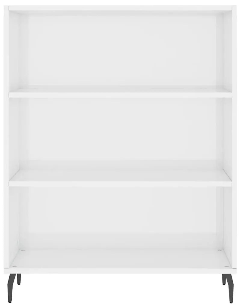 Ραφιέρα Γυαλιστερό Λευκό 69,5 x 32,5 x 90 εκ. από Επεξεργ. Ξύλο - Λευκό