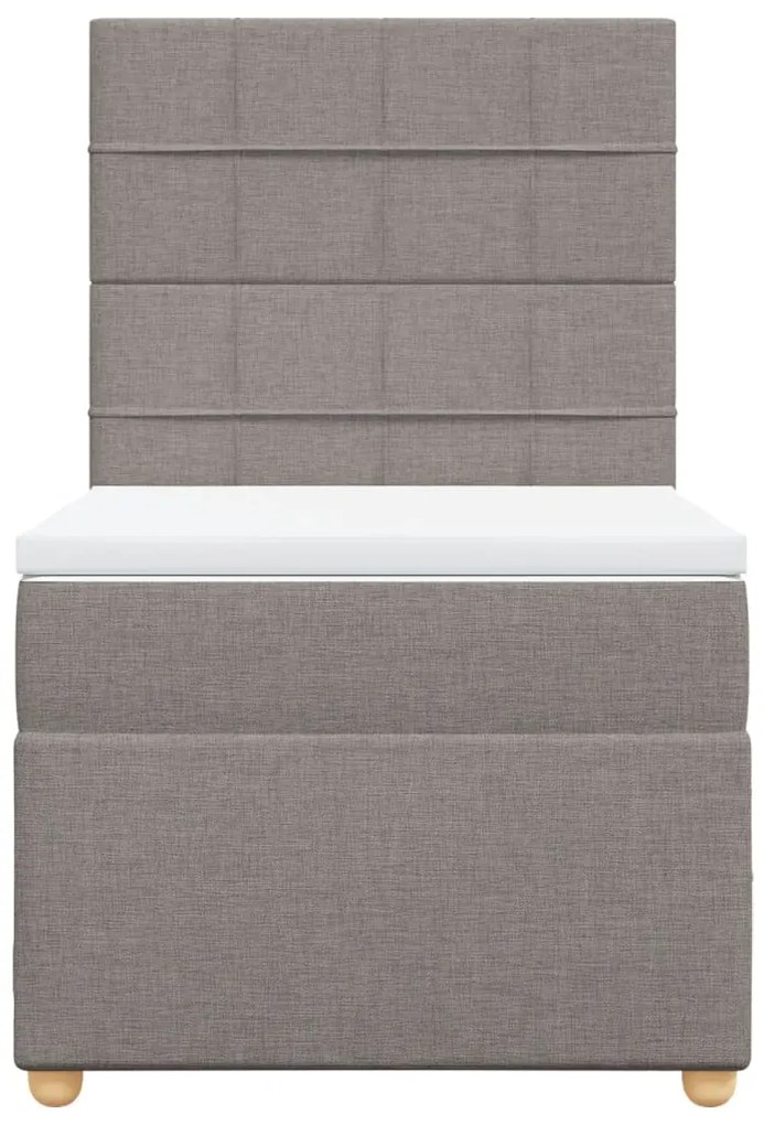 vidaXL Κρεβάτι Boxspring με Στρώμα Taupe 100 x 200 εκ. Υφασμάτινο