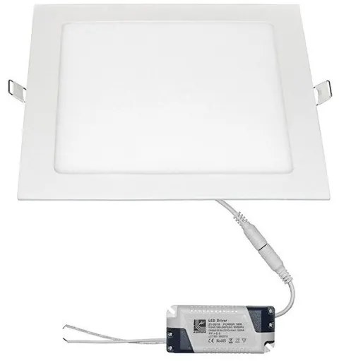 Φωτιστικό χωνευτό LED PL SLIM LINE τετράγωνο λευκό με ματ γυαλί 18W Lumen-21-01820000-nan 21-01820000